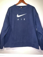 VINTAGE 1990’s NIKE AIR HEEL TAB  LOGO SPELLOUT V STITCH CREWNECK SWEATSHIRT XXL