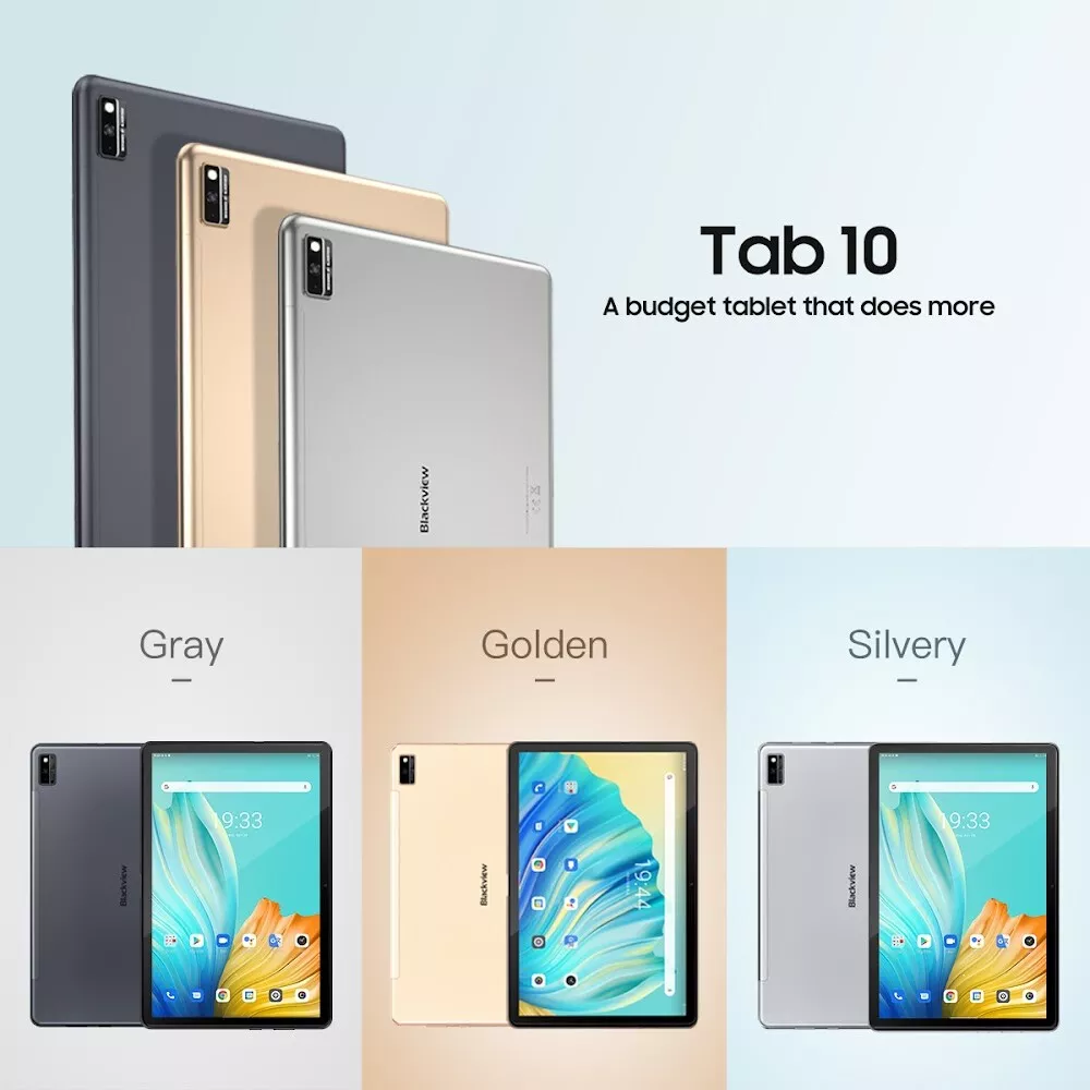 Blackview Tab 8 SIM+Wifi 4GB+64GB 10.1 4G Tablet _ Gold & Grey