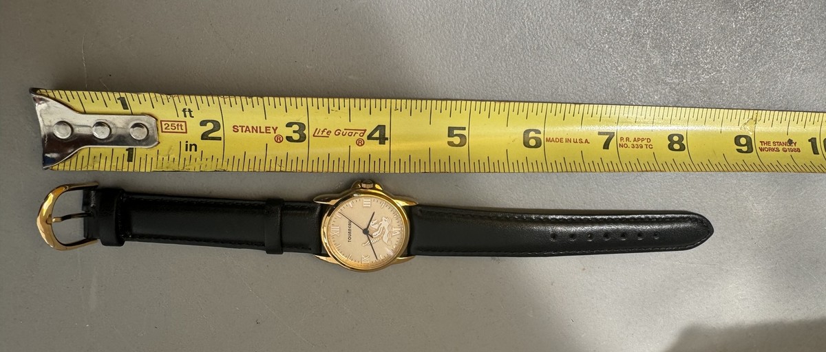 Gold-Tone Tourneau Pegasus Limited Edition Watch with a Black Leather Band & Box Tourneau | The RealReal main image 4