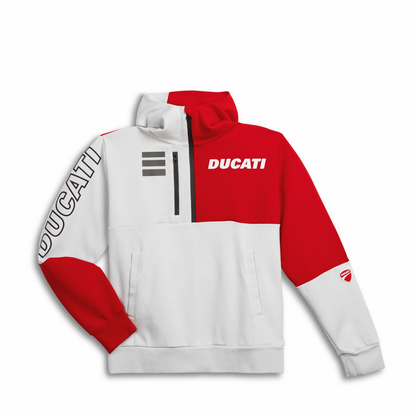 Ducati Explorer Sweatshirt Pullover with 1/2 Zipper red white NEW