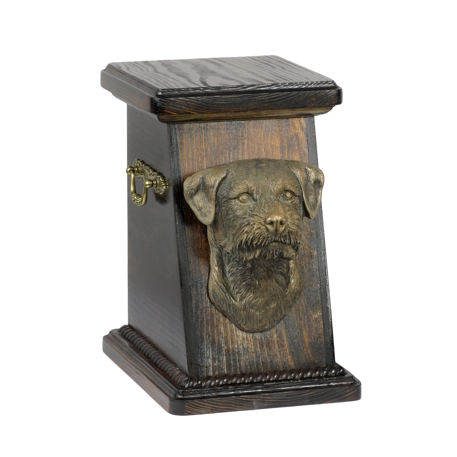 Border Terrier urna di legno con cane Art-Dog