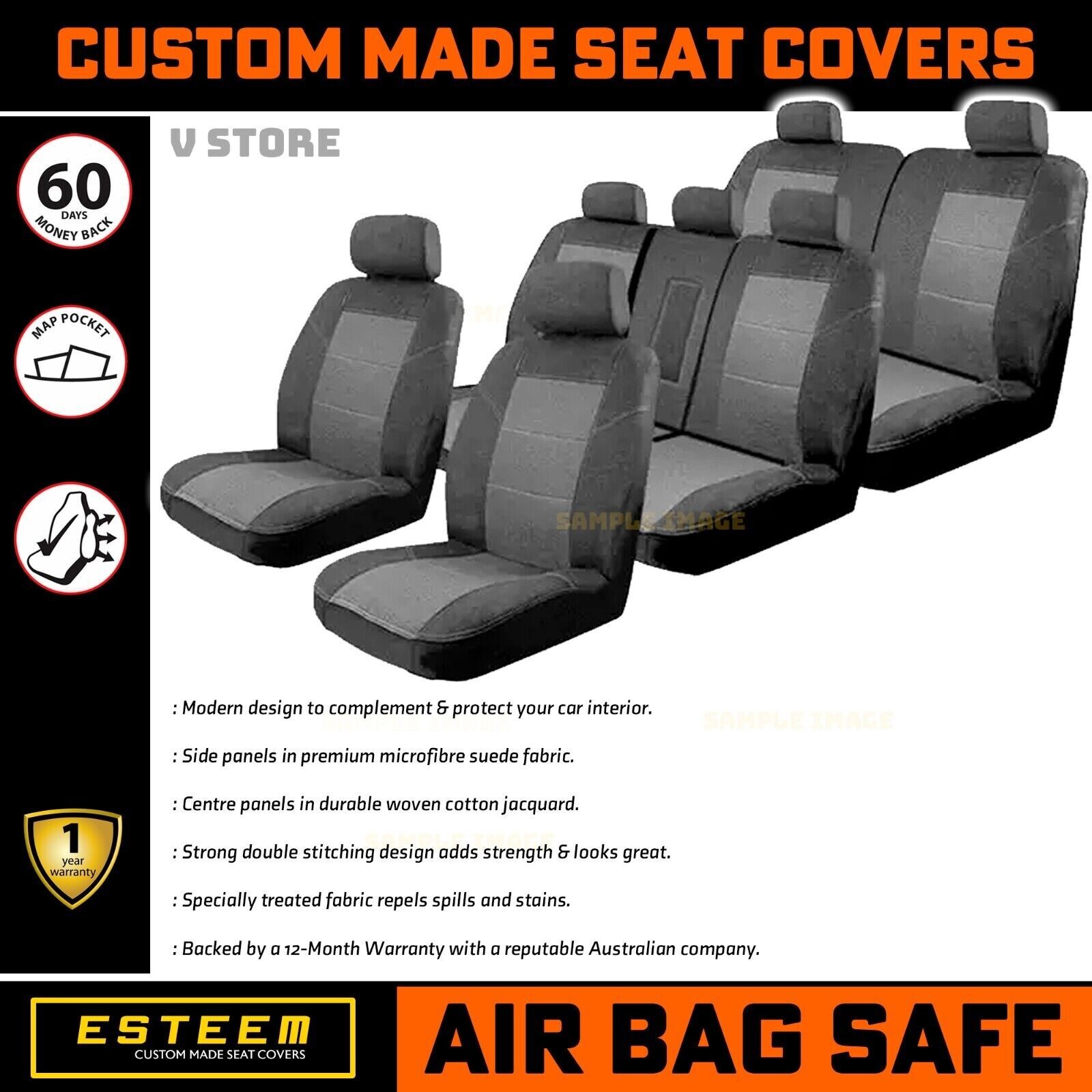 FULL Set Custom Seat Covers 3Row For LANDCRUISER 200 SERIES GXL 11/2007On CH eBay