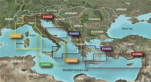 GARMIN VEU460S SICILY TO LIDO DI OSTIA BLUECHART G3 VISION 010-C0804-00 ...