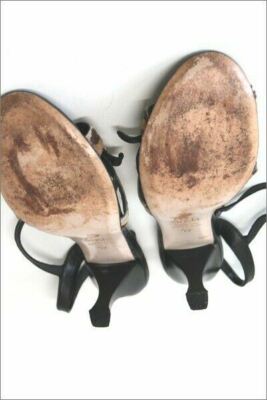 Sandales à Talons SINELA En Cuir Et Fourrure Léopard - Taille 37, Made In Spain, Occasion