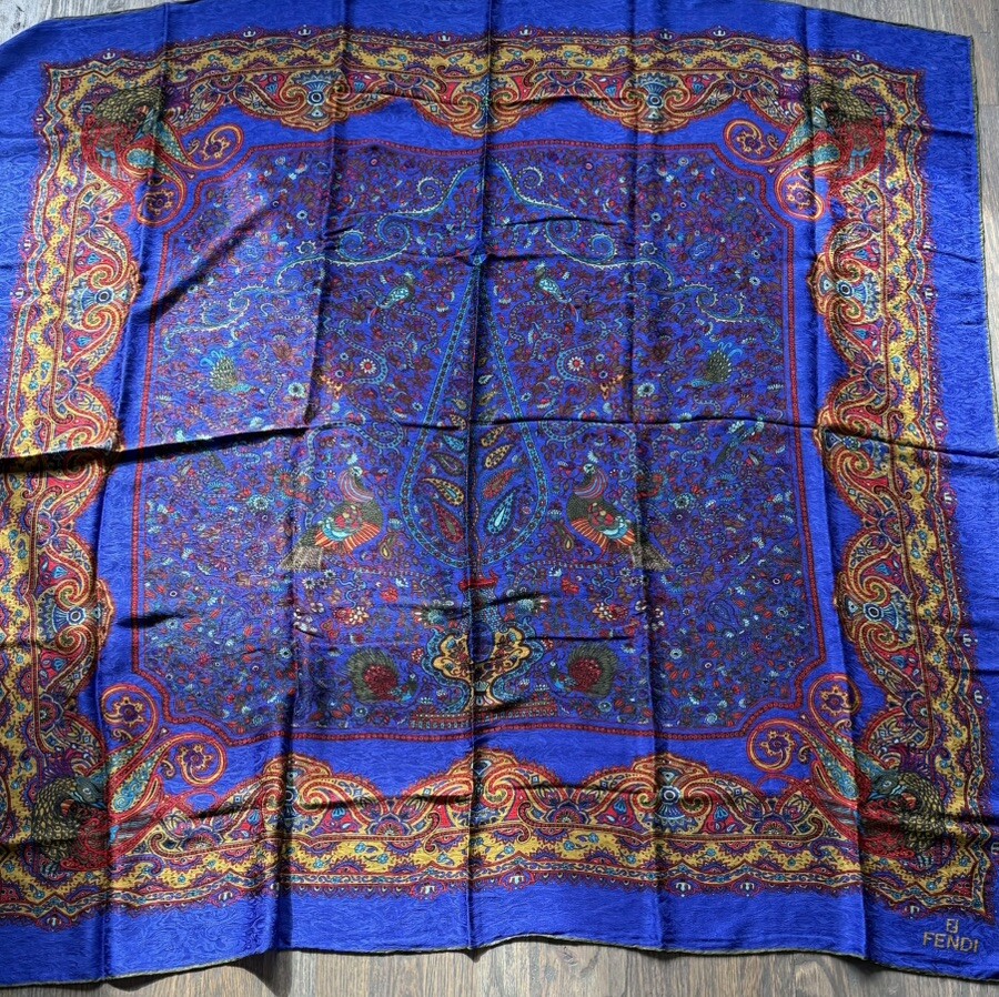 Vintage FENDI 100% Silk Scarf 52x52” | eBay