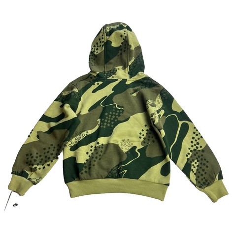Nike Boys Club Camo Hoodie Olive Digital Camo Youth XS/4 Fleece Pullover NWT - Picture 4 of 10