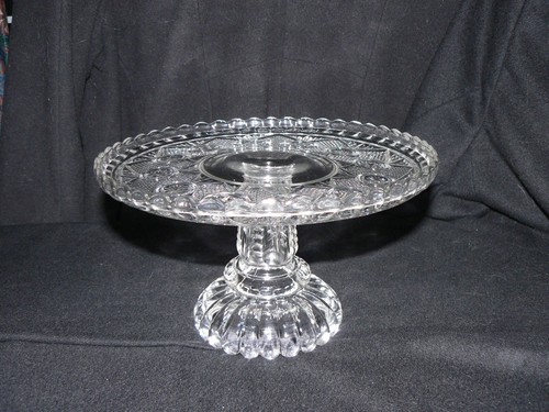 Beveled Star (Pride)Cake stand clear Model Flint Glass 1890-1897. EAPG - Picture 3 of 12