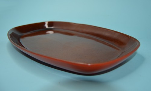 vtg FRANKOMA Pottery Platter Plainsman brown 11.5” X 7” - Picture 5 of 6