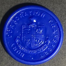 Bury Transport England Plastic Token Blue 1/2D 21mm c50 s-60 s