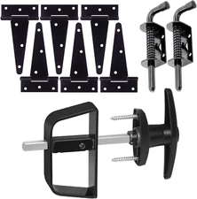 Double Door Shed Hardware Kit – Hinges, Latches, T-Handle Lock & Window Set