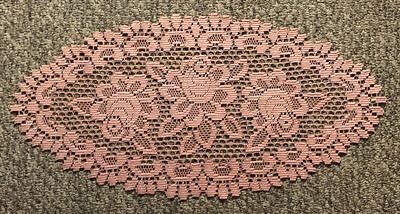 Heritage Lace Stone Washed Mauve Alpine Rose 12'' x 24'' Table Runner