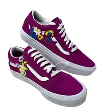 VANS Old Skool Shoe Suede Floral Fuchsia Women's Size Skate Sneakers VN0A4BV5TPK