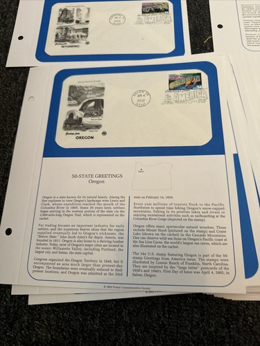 (130+) 50 State Greetings First Day Covers 2002 Postal PCS Stamp Panels America - Picture 13 of 16