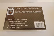 SHIELD 300 Sleeves 5 1/4" x 7 3/4" for Euro FDCs, Postcards, S/S. (0507E300). 
