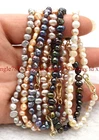 Natural 4-5mm Multicolor Freshwater Baroque Pearl Bracelet 7.5"