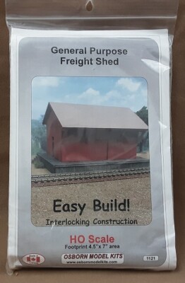 Osborn HO Freight Shed Easy Build Laser Cut Wooden Building Kit # 1121