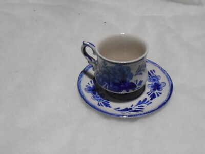 Vintage Holland Delft Blue Cup And Saucer, no chips, cracks or who-whos