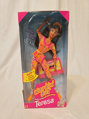 Barbie Workin Out Teresa With Suction Cup Shoes Mattel 1996 No