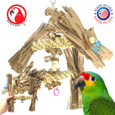 Bonka Bird Toys 1557 Duo Natural Helix Chew Shred Forage Parrot Cage Toy Conure