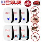 3PACK Ultrasonic Pest Reject Repeller Home Bed Bug Mites Spider Defender Roaches