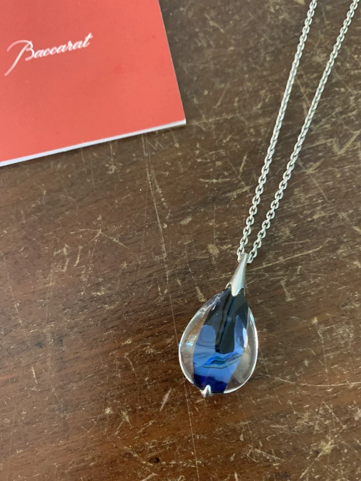 1 Collana Psydélic Blu Argento In Cristallo Di Baccarat Modello1 - Immagine 2 di 4