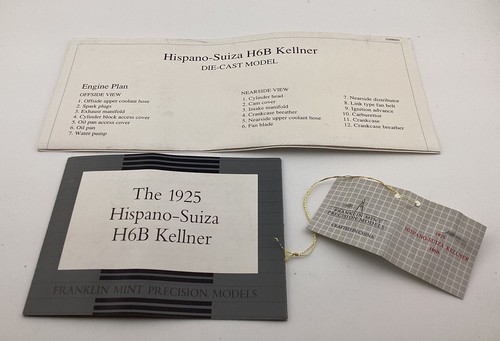 Franklin Mint Scale 1:24 B11TF74 - 1925 Hispano-Suiza Type H6B Kellner - Picture 7 of 8