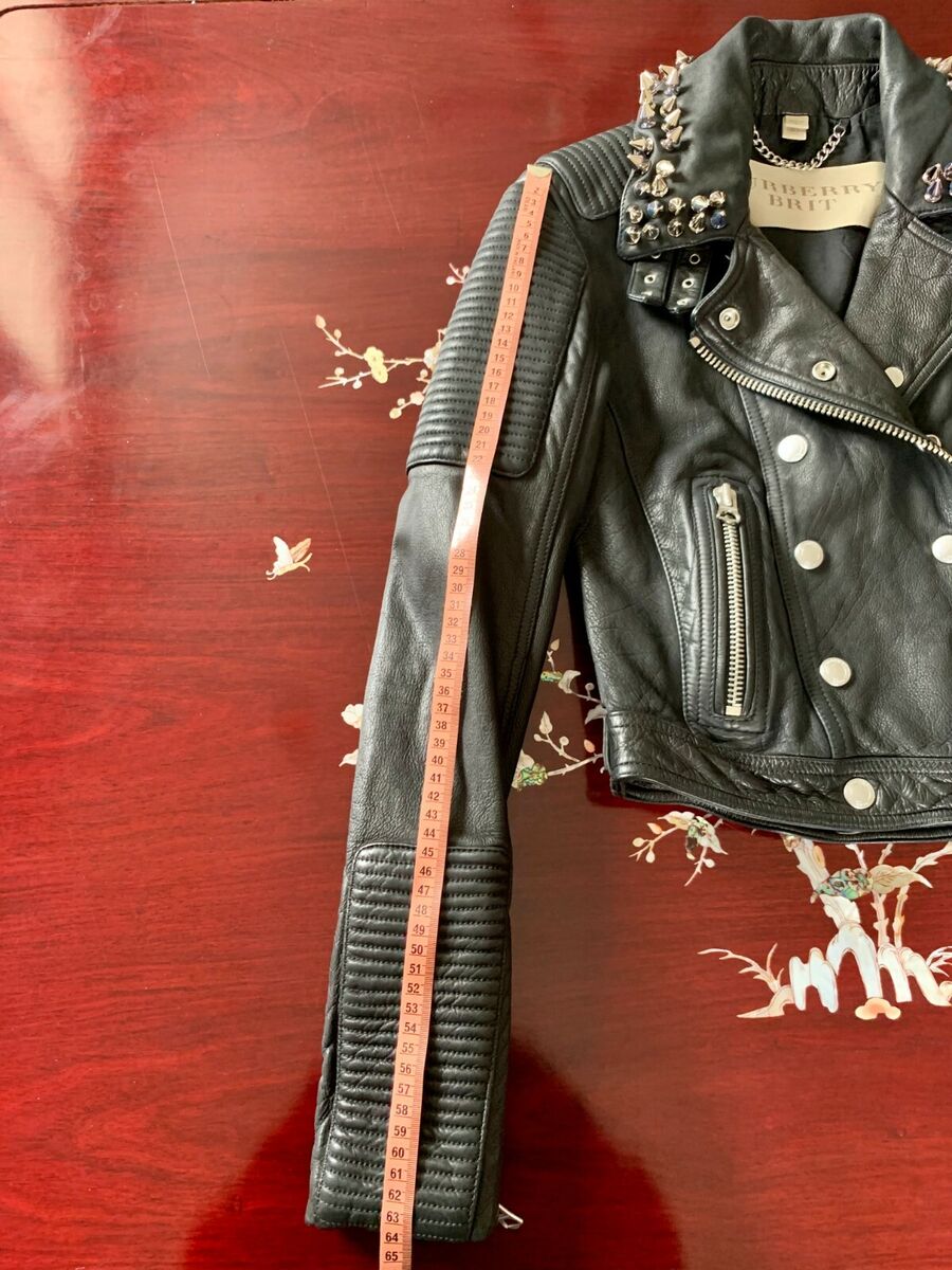 Burberry Brit Studded Quilted Motorcycle Biker Leather Burberry Brit Studded Quilted Motorcycle Biker Leather