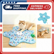 Interactive Automatic Cat Toy Rechargeable 3-Mode Motion Feather Squeaky Blue