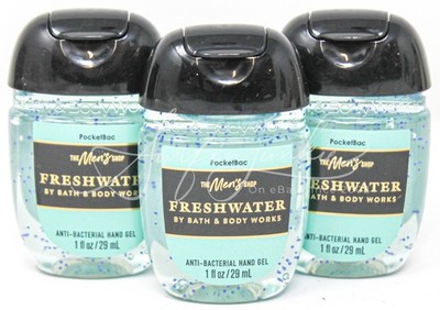 Bath & Body Works Men's Shop Freshwater Pocketbac Hand Sanitizer Anti Bac Gel 3p
