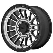 17x8" KMC Wheels KM542 Impact Satin Black Machined Off-Road Rims (4 pcs) (S04)