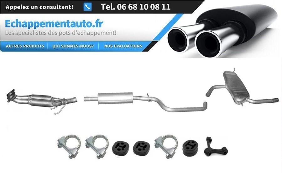 Échappement complet Seat Altea XL 1.6 8V avec tube avant 1K0253211AM en acier
