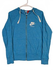Nike Full Zip Hoodie Just Do It Logo Lightweight Sweatshirt Womens Medium