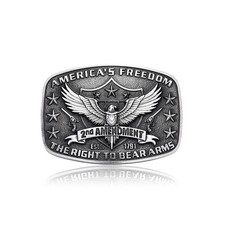 MASOP Western Belt Buckle for Men American Freedom Buckles Small, Grey