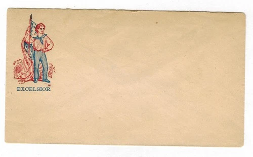 1860's Civil War Patriotic Cover Envelope "EXCELSIOR" with a man holding US flag