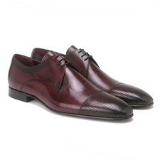 Golden Pass Burgundy Cap Toe Leather Sole Oxfords Dress Shoes US Men Size 11 