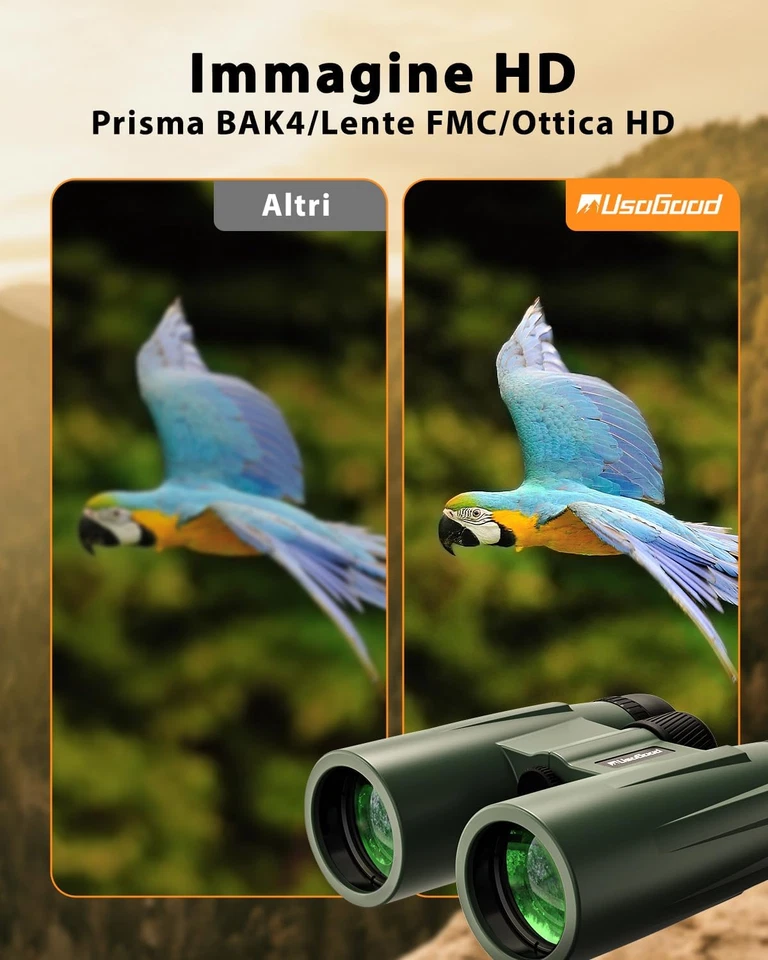 12X50 Binocolo Professionale Con Grande Portata – Binocoli per Adulti Con Prismi - Immagine 2 di 4