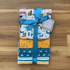 Cribmates Baby Receiving Nursing Blankets Set of 4 Flannel Cars Swaddle