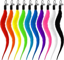 10PCS Cat Worm Toys Colorful Interactive Cats Wand Attachment Soft Worm Cat Toy