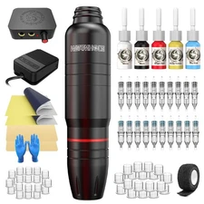 Tattoo Gun Kit Tattoo Kit with Cartridge Rotary Machine Kit Complete Pen Kit ...
