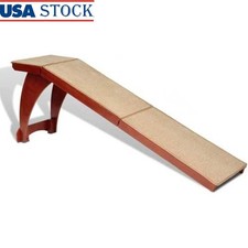 Cozy Pet Bed Ramp Indoor Wooden Dog Cat Safe Access Non-Slip Support 120lb New