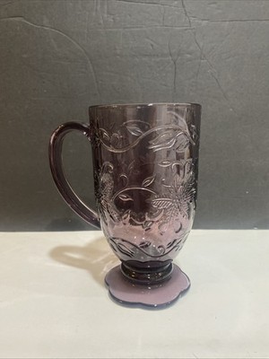 1- Princess House Fantasia Amethyst 14oz Cafe Mug Gift Coffee Bar Mom Mint Condt