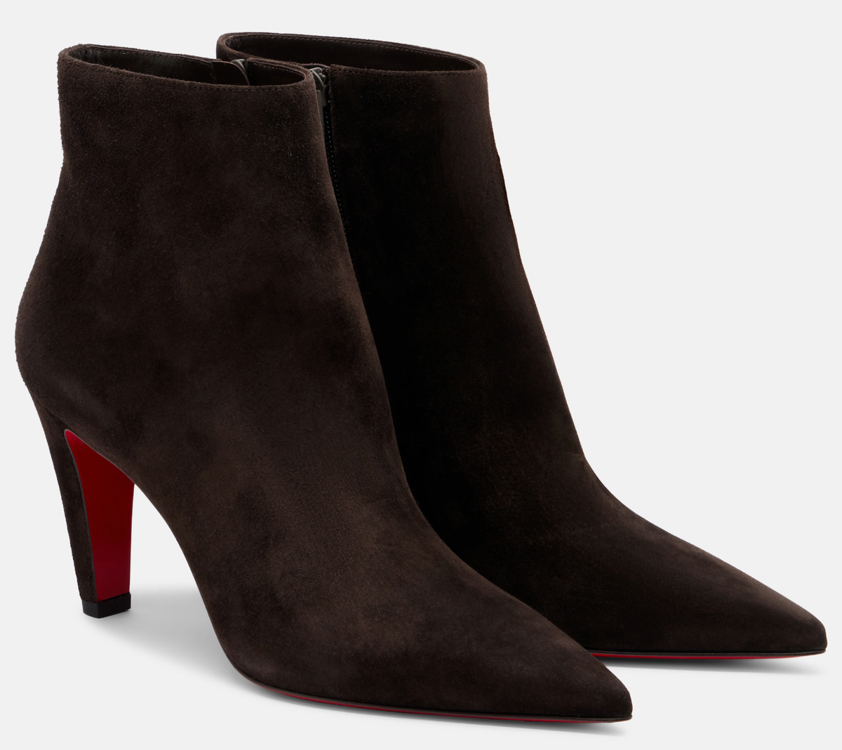 Christian Louboutin Vibella Booty 85 Cafe Brown Suede Pointed Heel