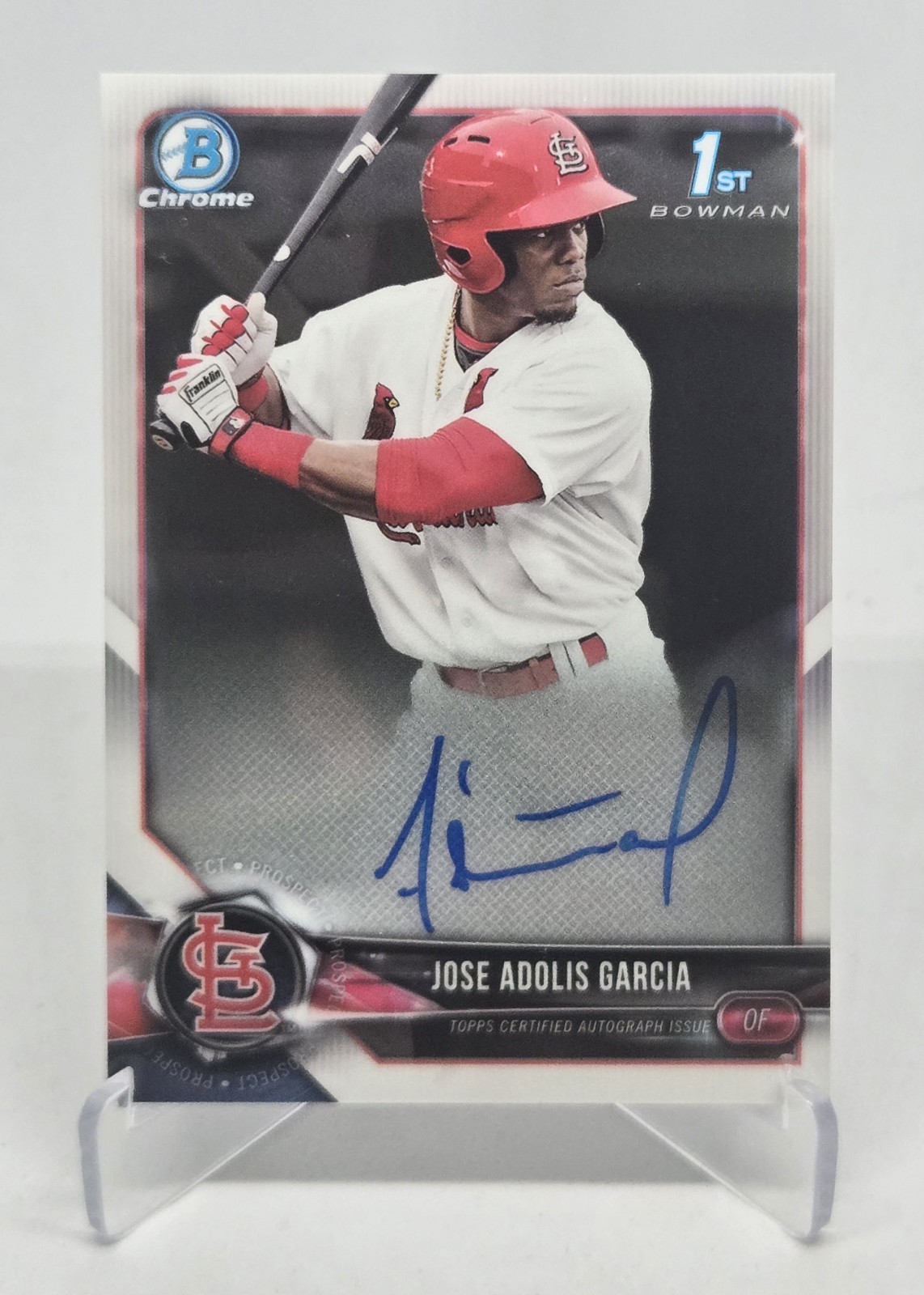 2018 Bowman Chrome Adolis Garcia 1st Bowman Prospect Autograph #CPA-BW (AU, RC)
