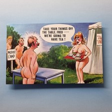 Comic Postcard Nudist Camp Boobs Tea Time Tent C1980 Bamforth & Co