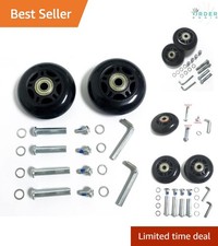 2pcs Rubber Inline Skate Wheels 75mm for Suitcase Repair with Bearings