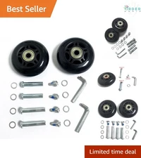 2pcs Rubber Inline Skate Wheels 75mm for Suitcase Repair with Bearings