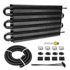 6 Pass Ultra-Cool Tube and Fin Transmission Cooler Universal 5/16" 6-pass Black
