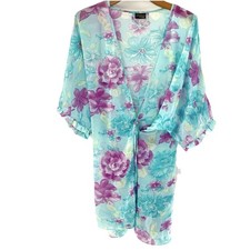 Cinema Etoile Robe Women's One Size Seductive Wear Satin Sheer Ruffle