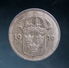 Sweden 10 Ore, 1919, silver coin,#2