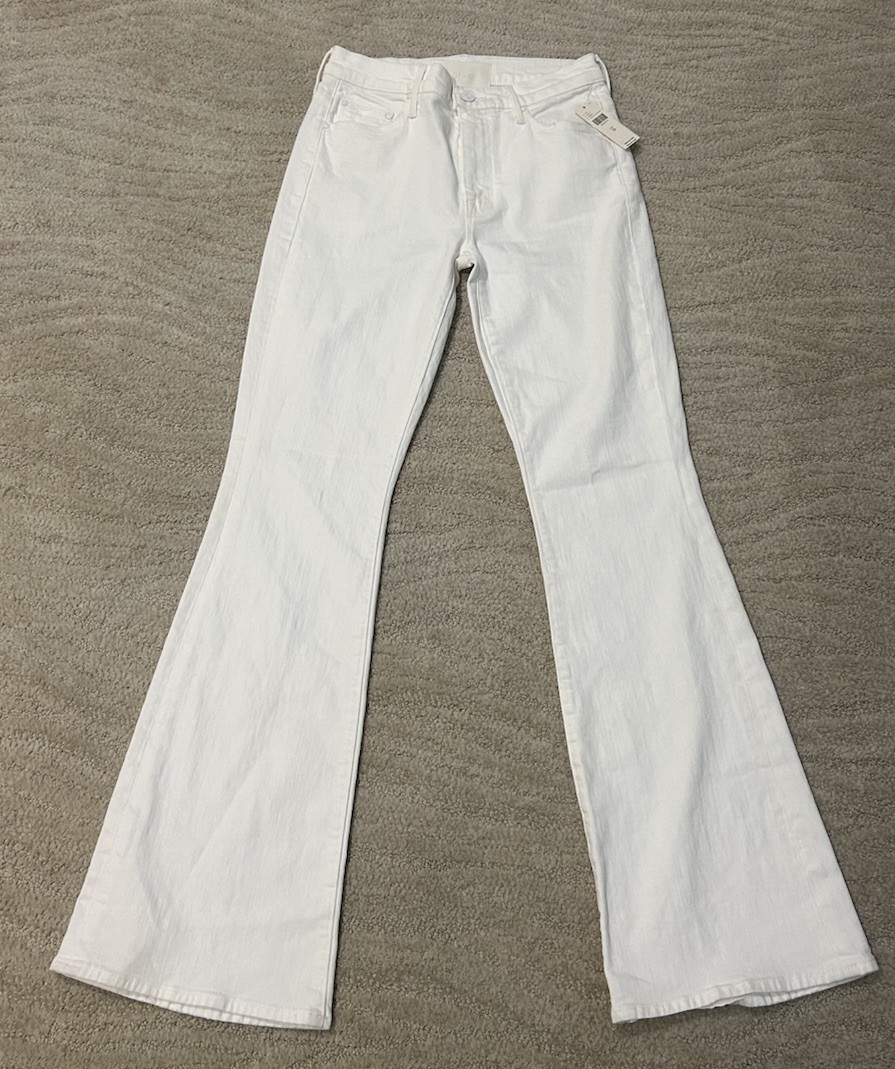 MOTHER SUPERIOR woman's white The weekender denim jeans, SZ